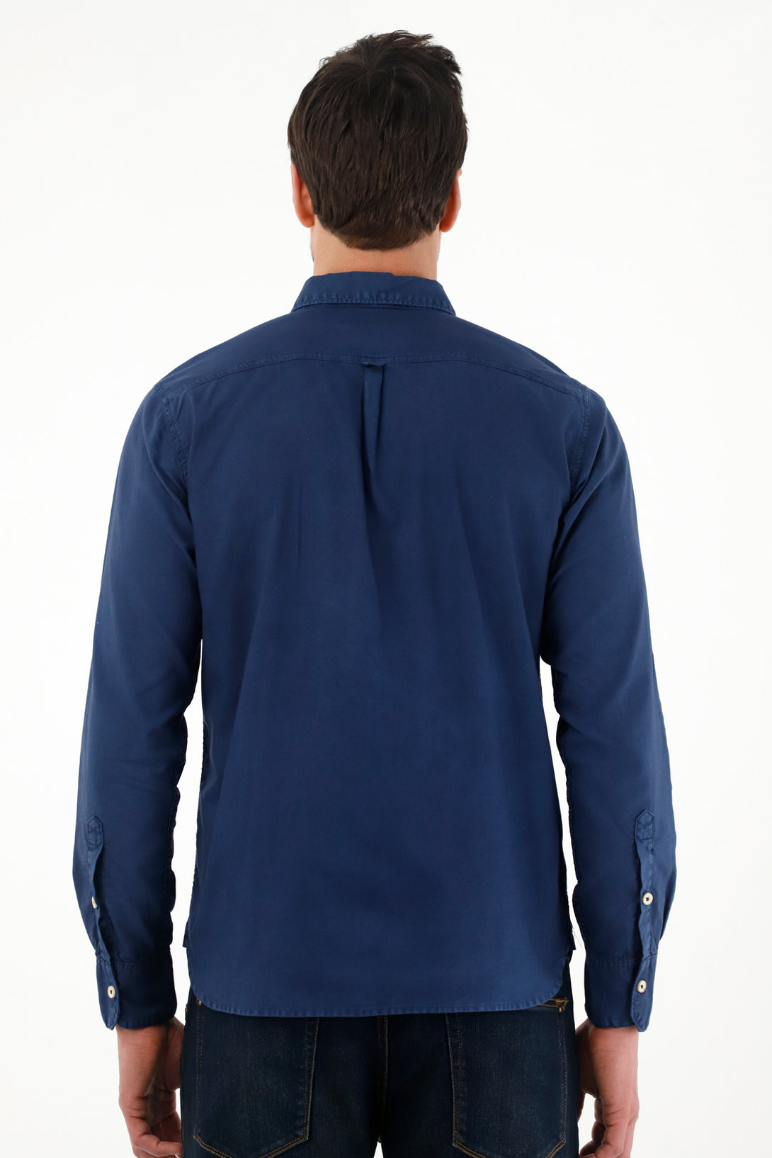 Men's Classic Fit Long-Sleeve Blue Shirt