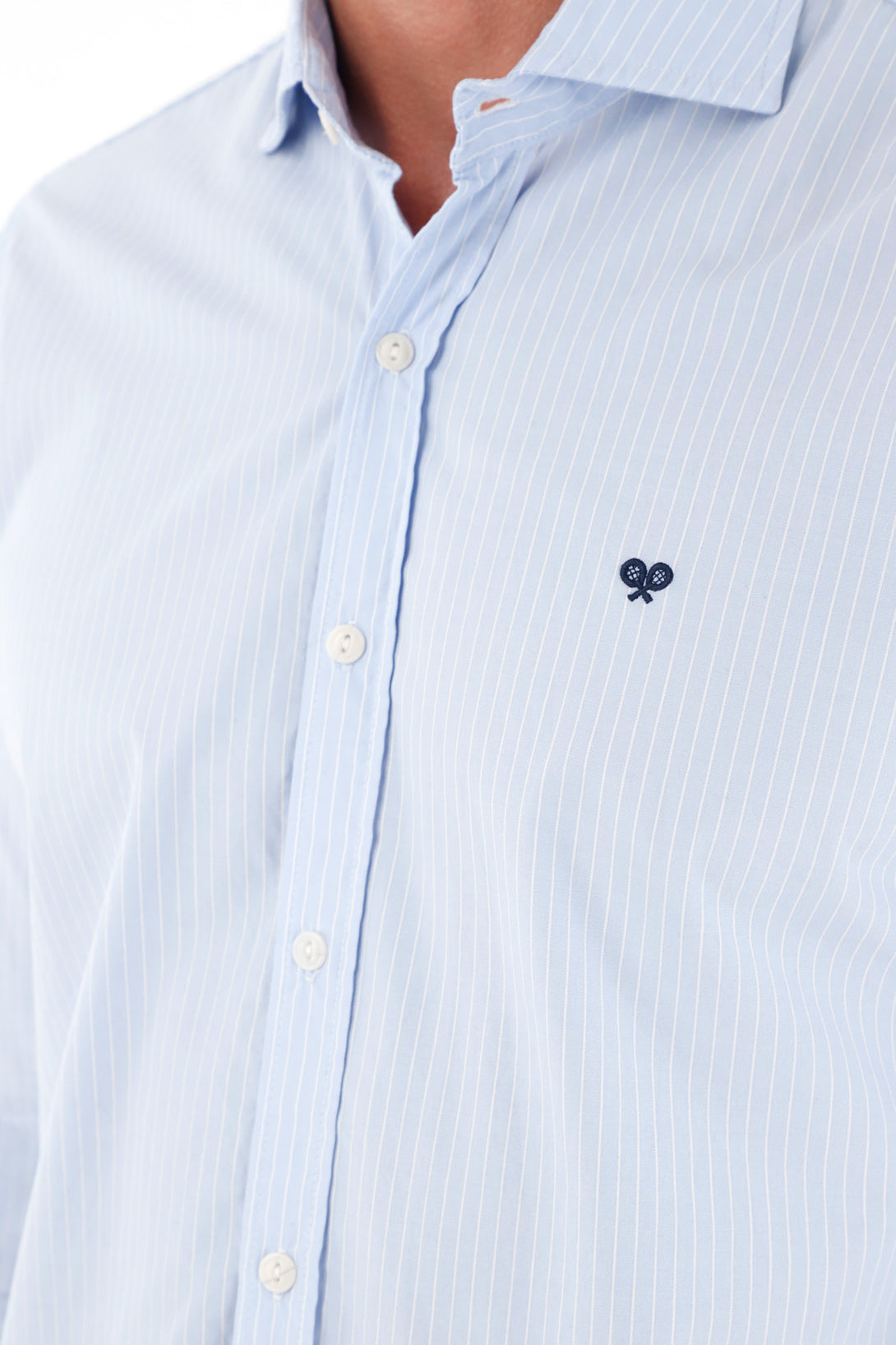 Men's Long-Sleeve Blue Poplin Shirt