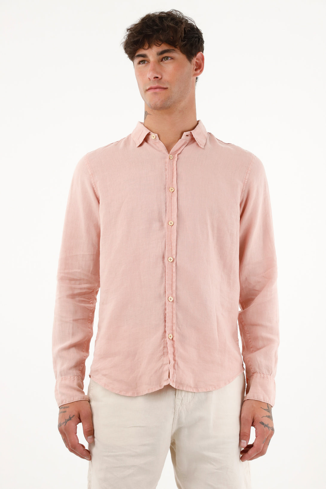 Men's 100% Linen Long-Sleeve Shirt