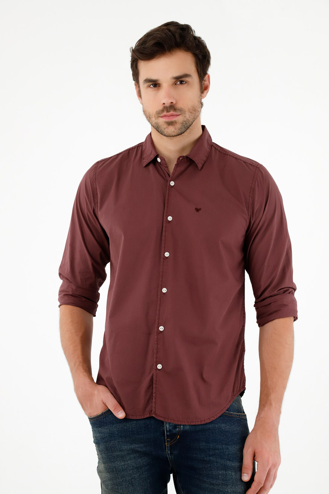 Men's 100% Cotton Long-Sleeve Shirt