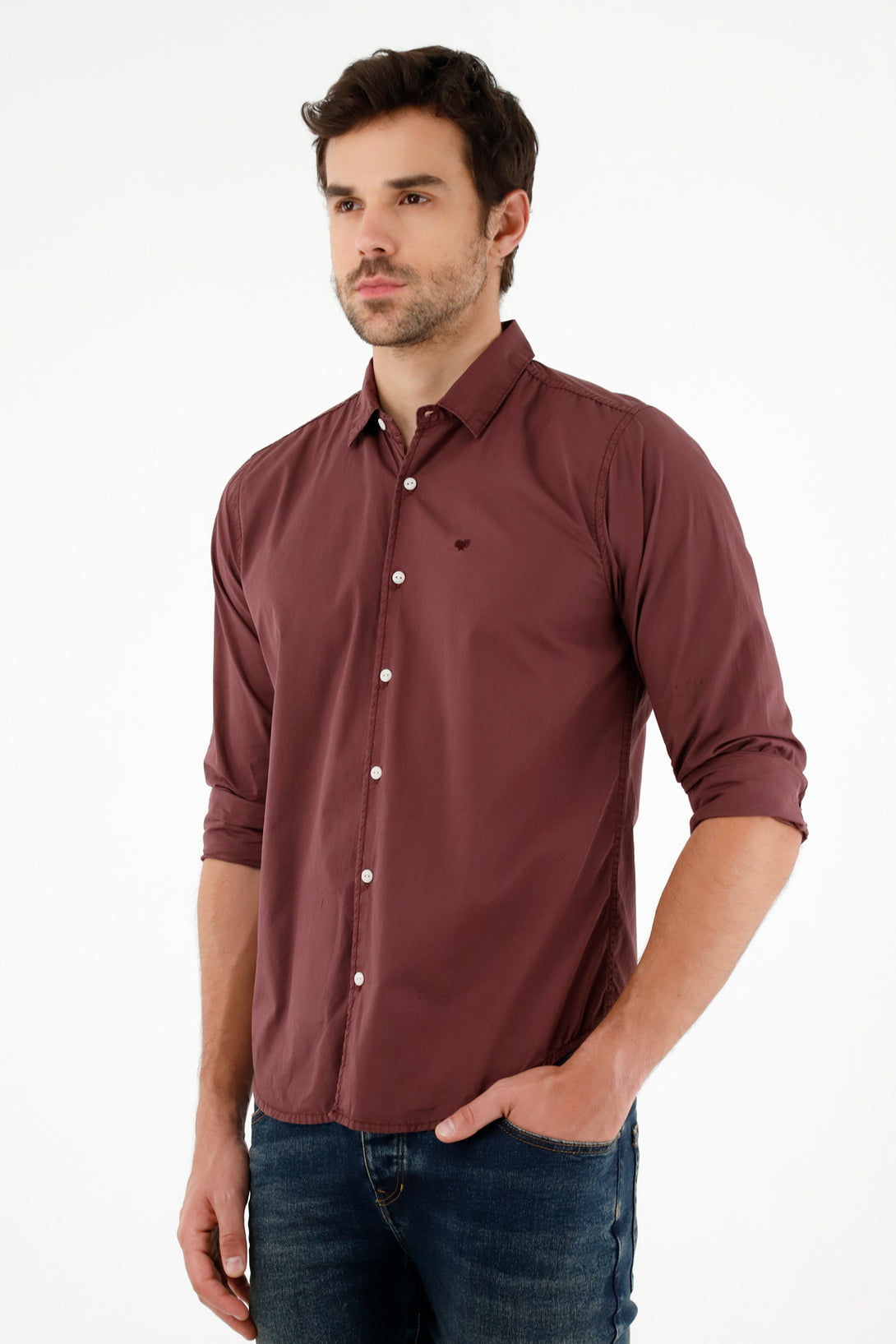 Men's 100% Cotton Long-Sleeve Shirt