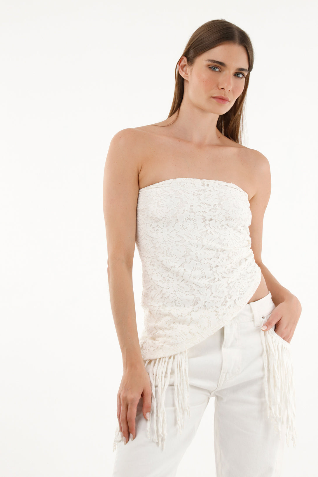 Women's lace strapless top