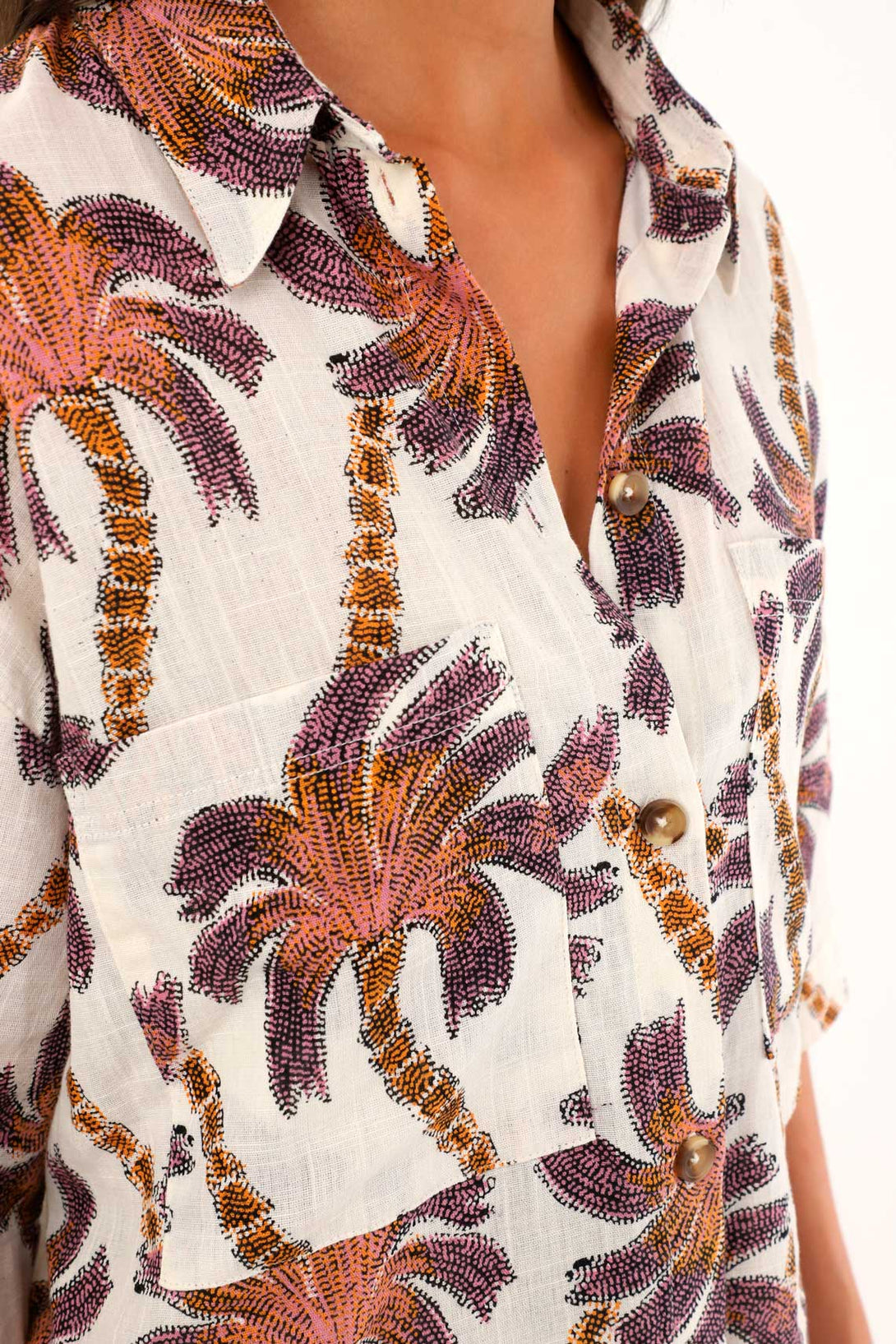 Women's printed shirt in 100% cotton