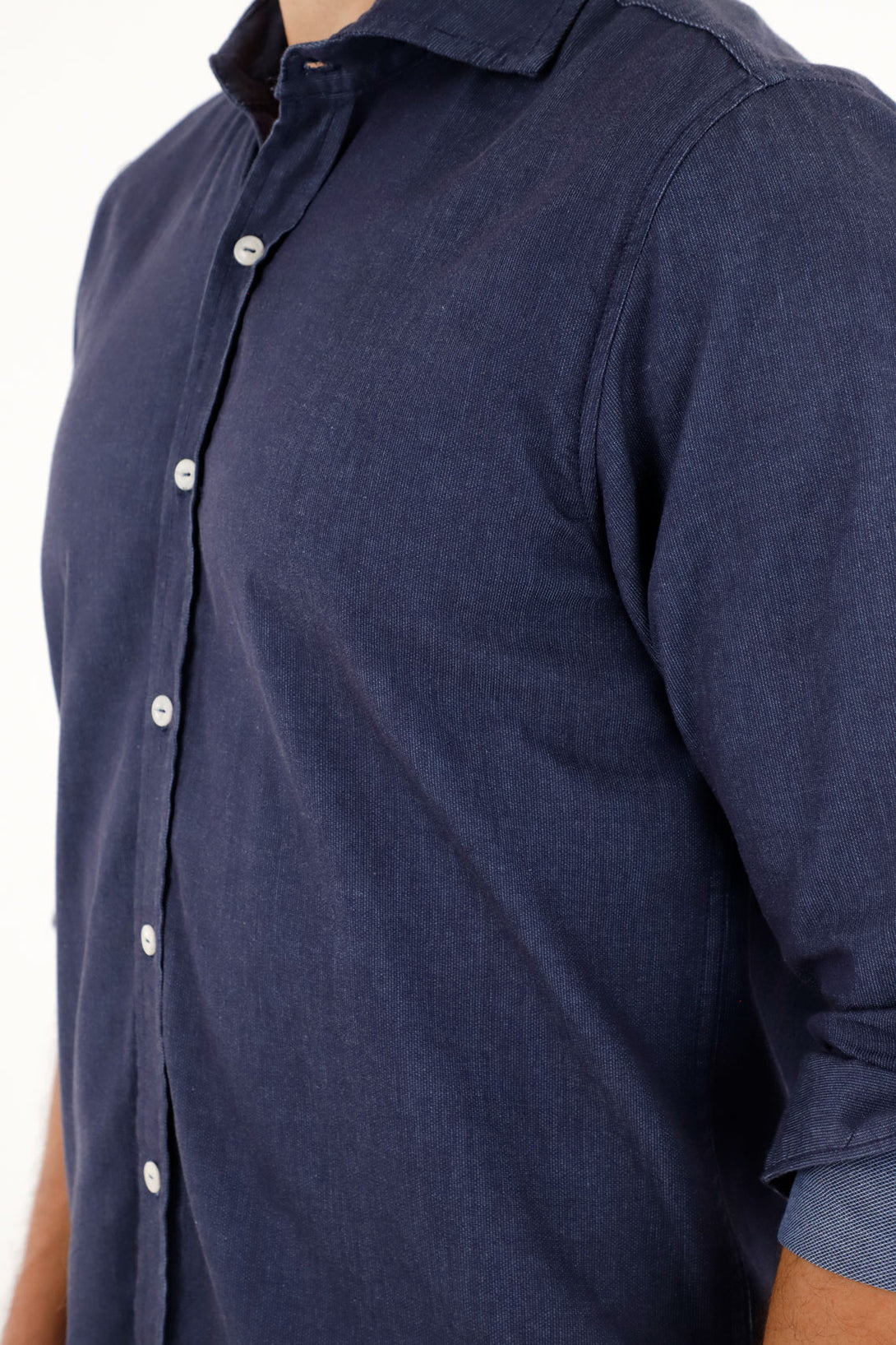 Dark Blue Regular Fit Pre-Dyed Shirt for Men