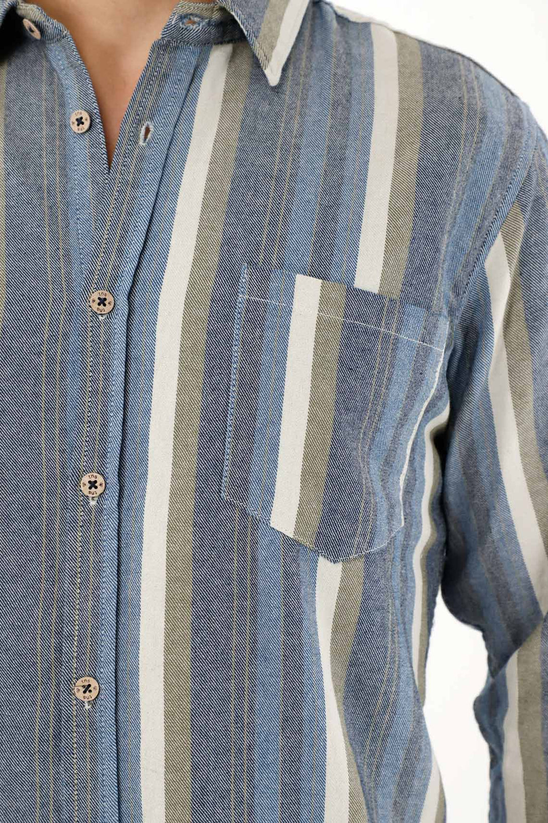 Men's Colorful Striped Long Sleeve Shirt