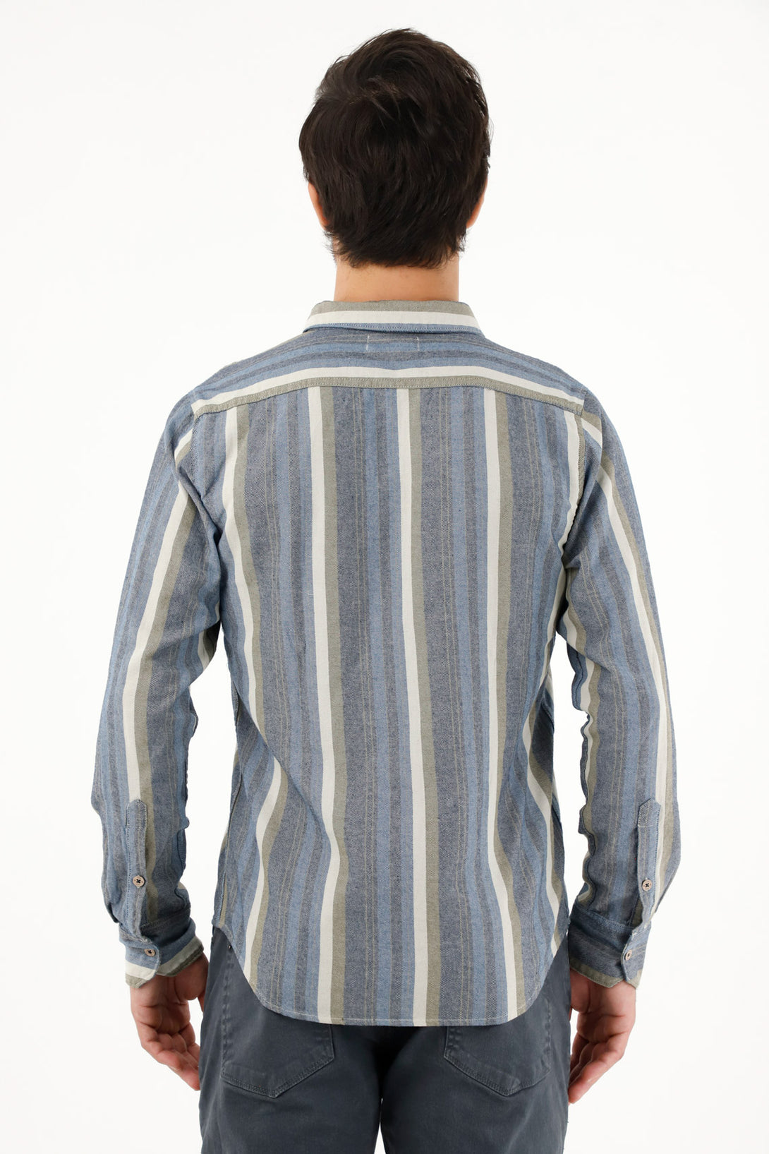 Men's Colorful Striped Long Sleeve Shirt