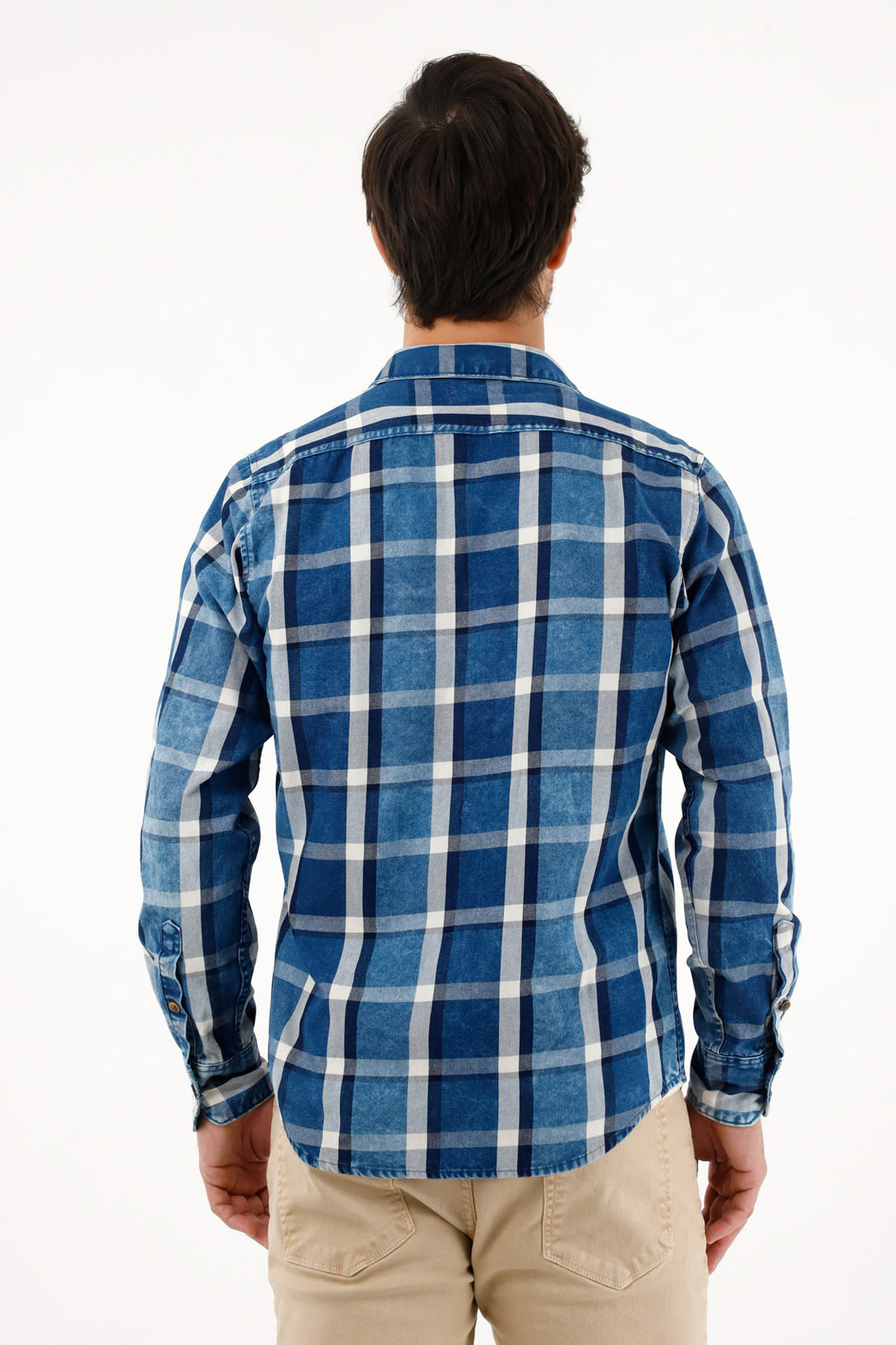 Men's blue flannel shirt