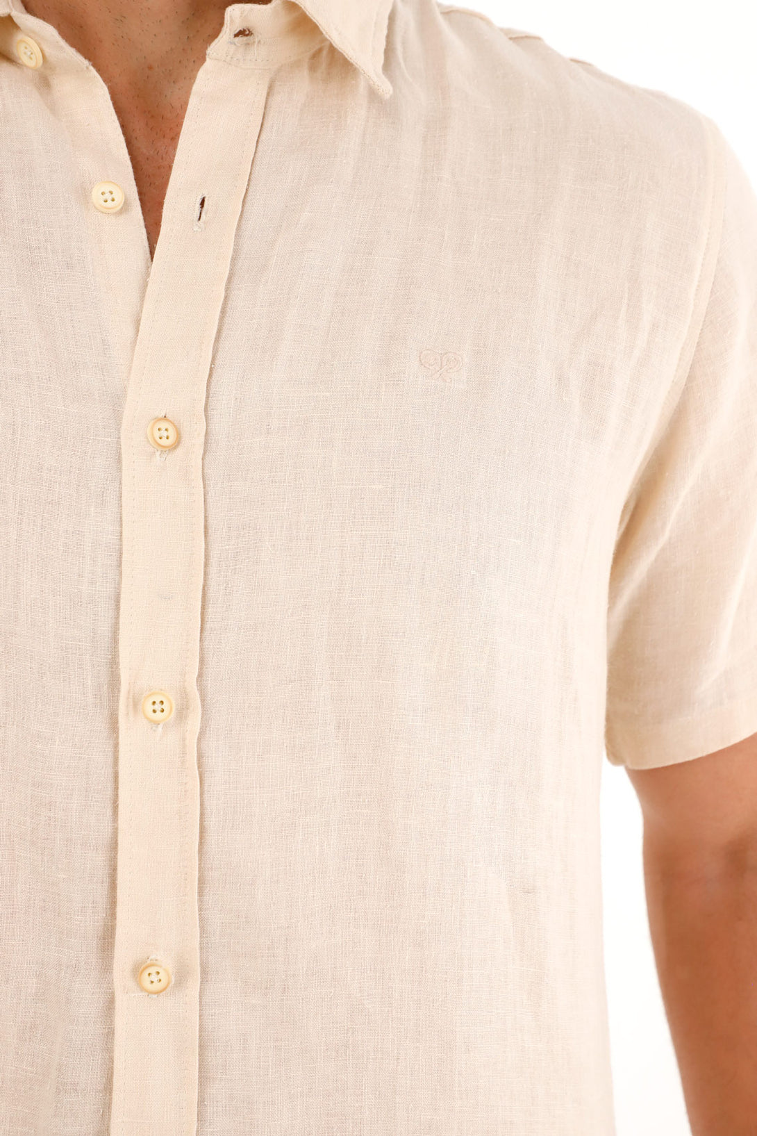 Men's Short Sleeve Shirt in 100% Raw Linen