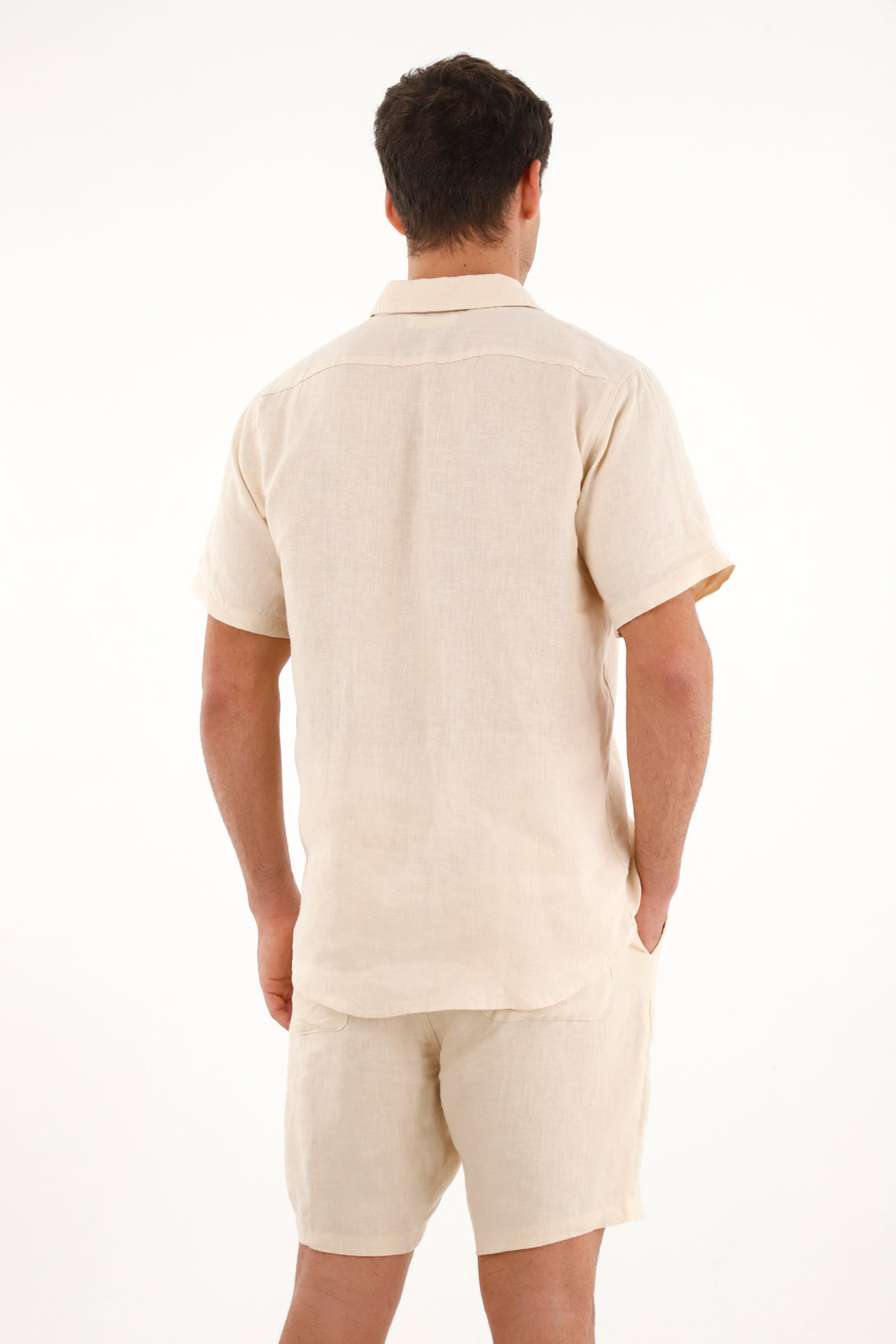 Men's Short Sleeve Shirt in 100% Raw Linen