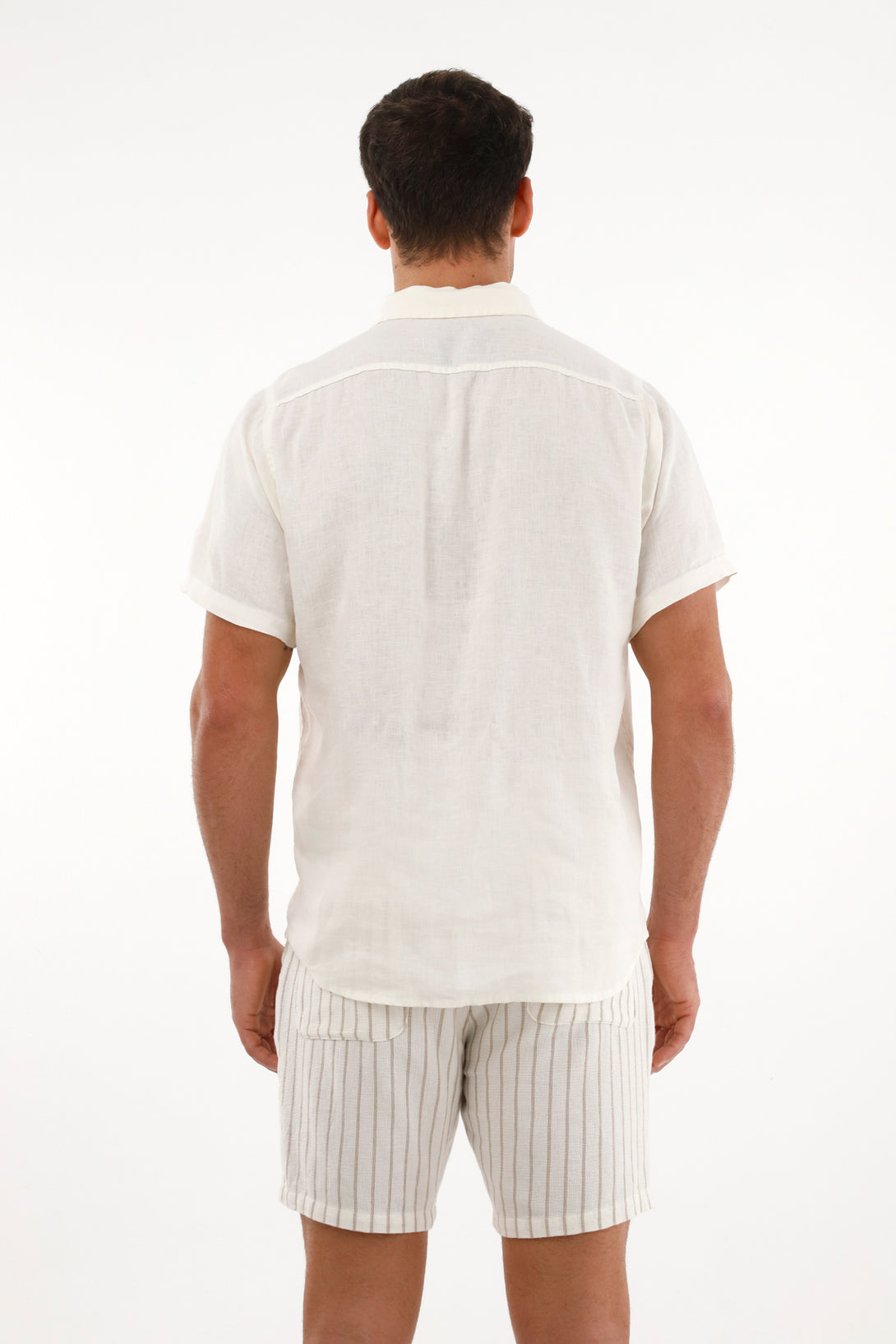 Men's Short Sleeve Shirt in 100% Raw Linen