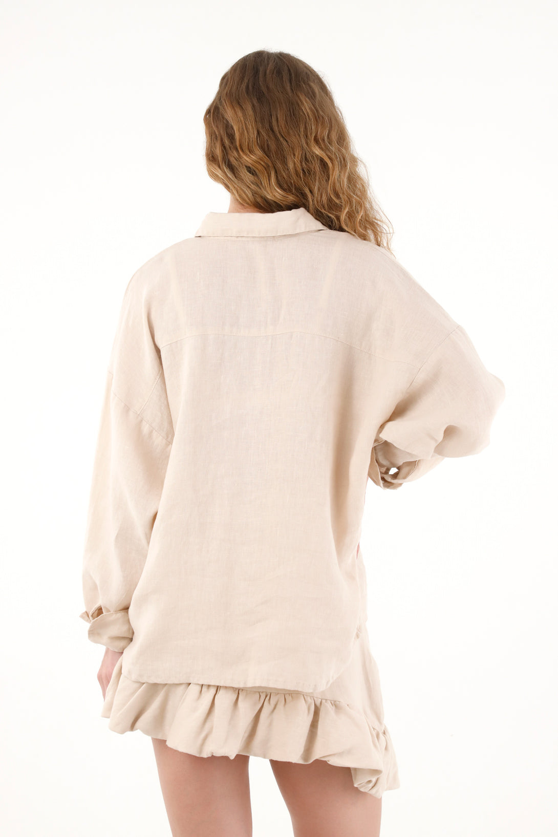 Women's 100% linen cream shirt