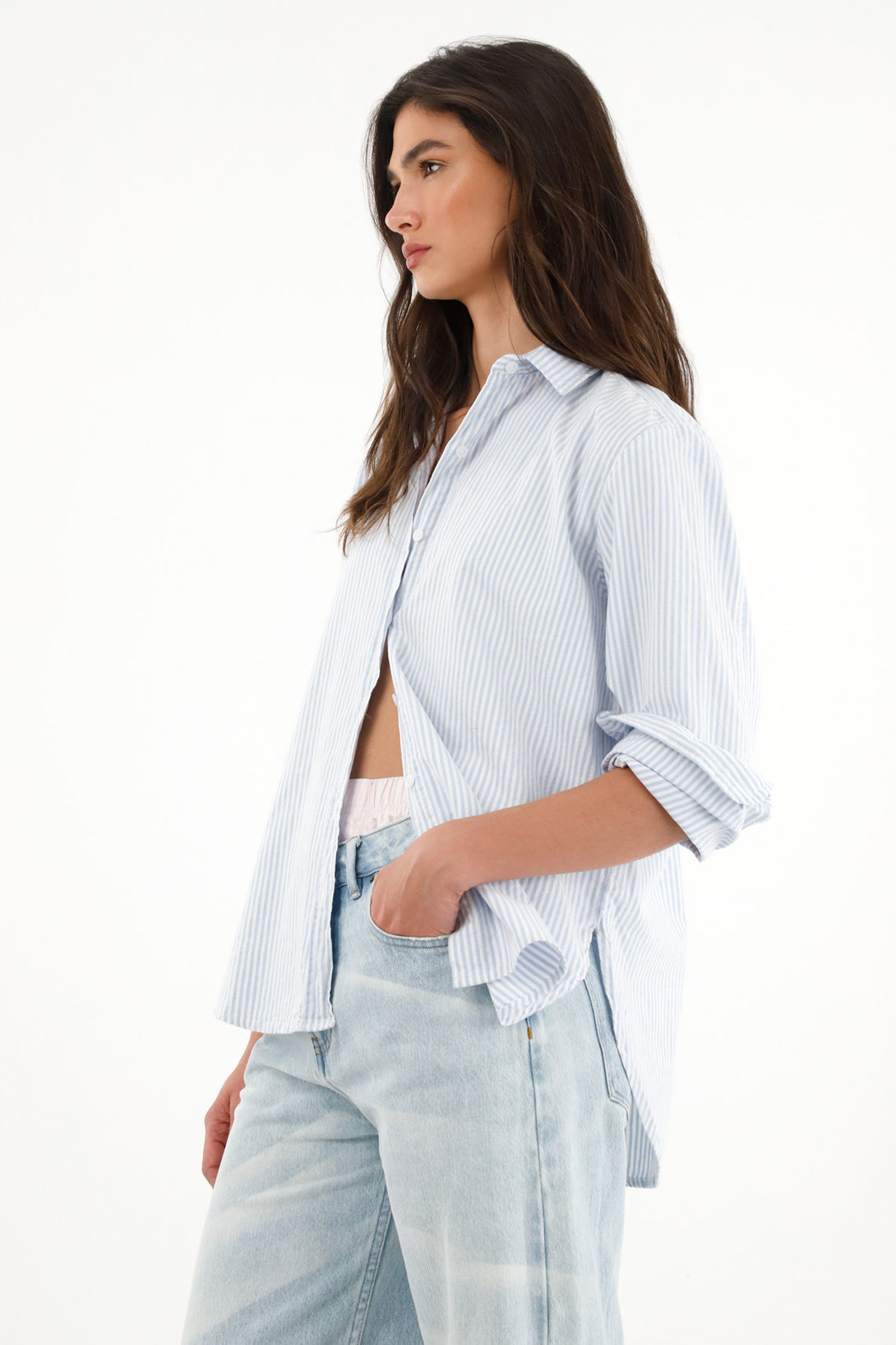 Women's blue striped shirt