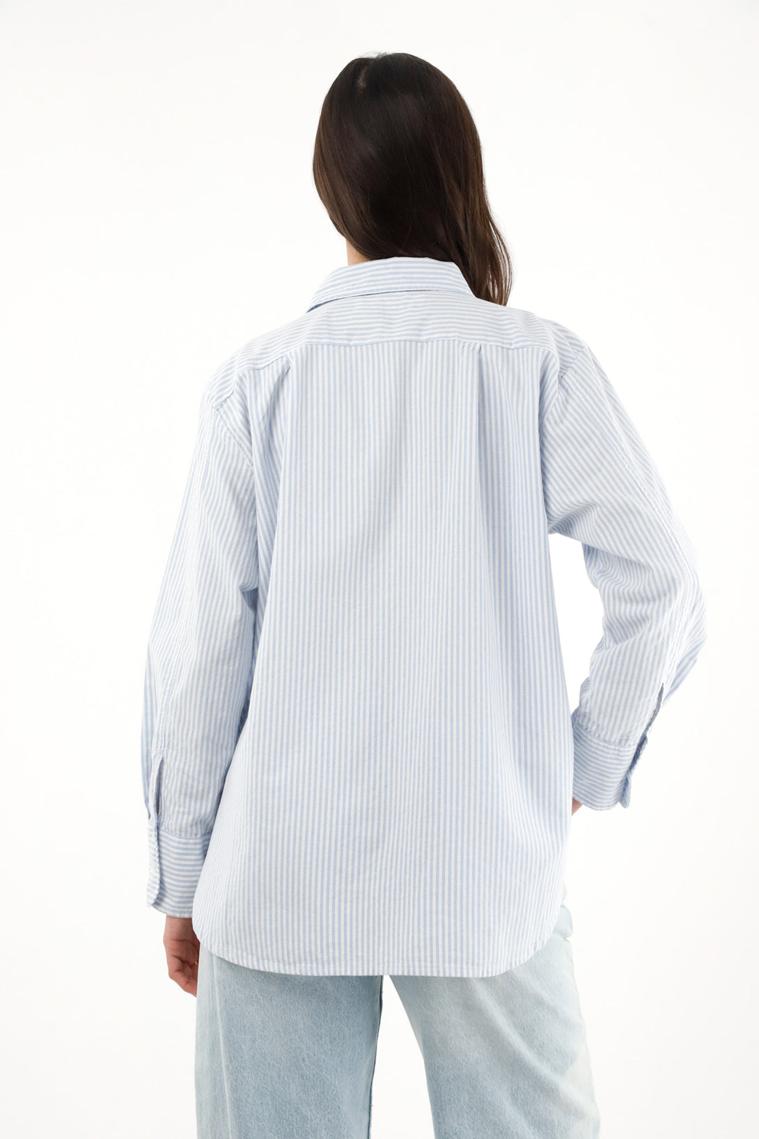 Women's blue striped shirt