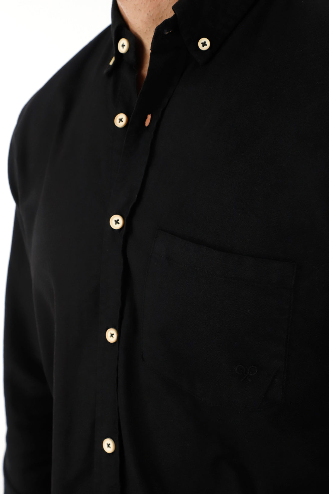 Men's black shirt with front pockets