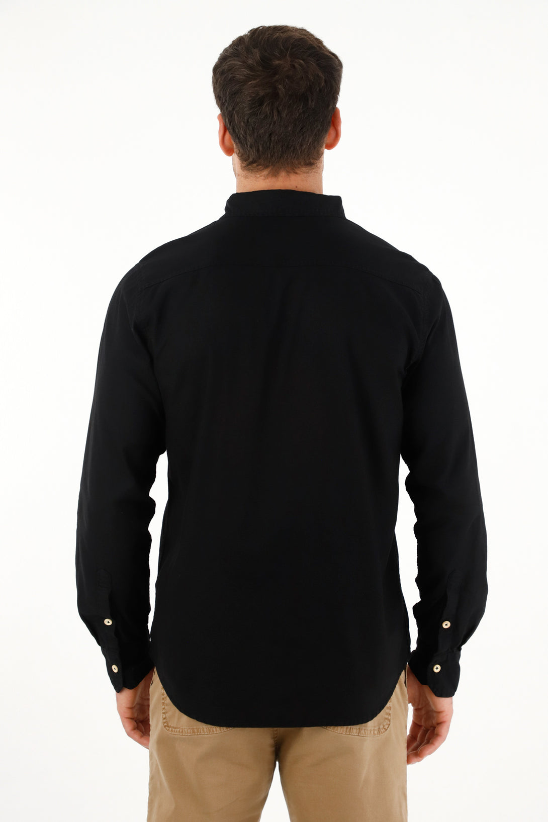 Men's black shirt with front pockets