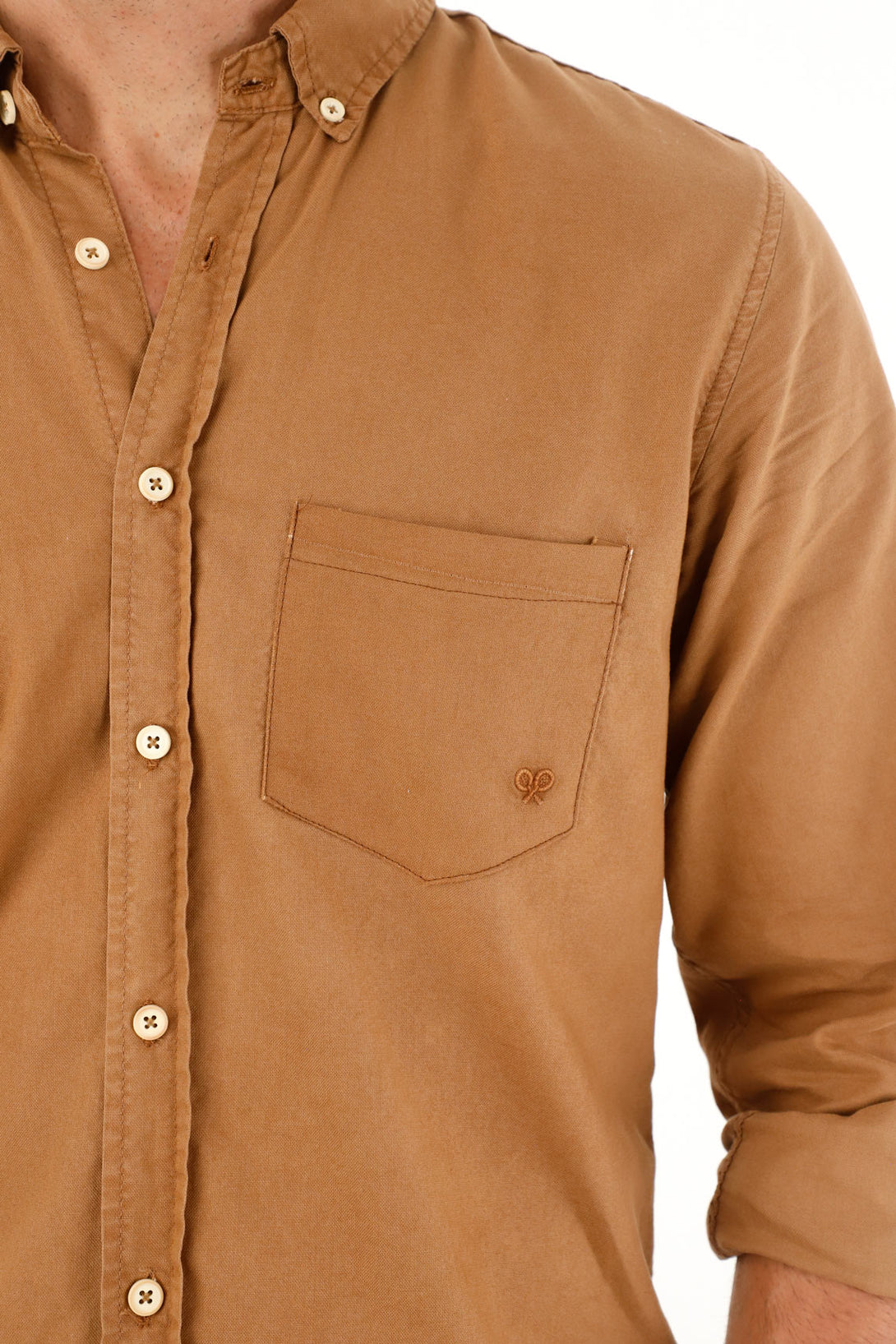 Men's Brown Shirt with Front Pockets