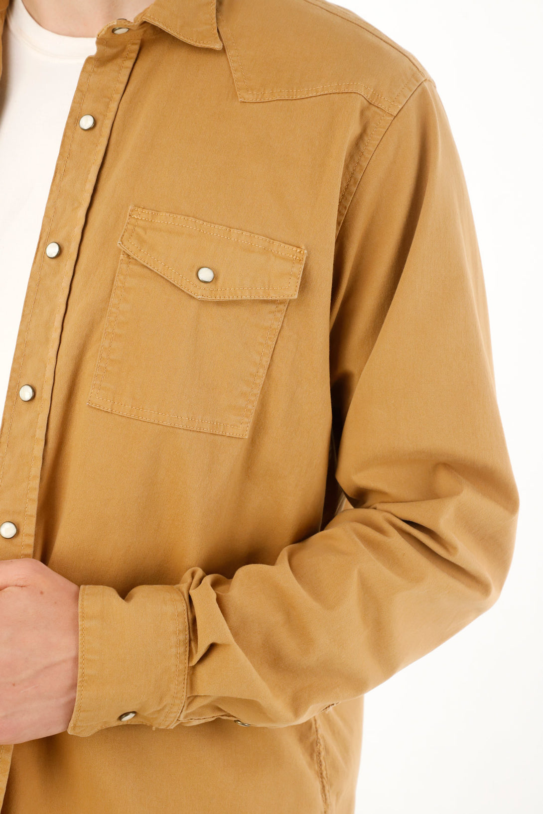 Men's long sleeve brown shirt