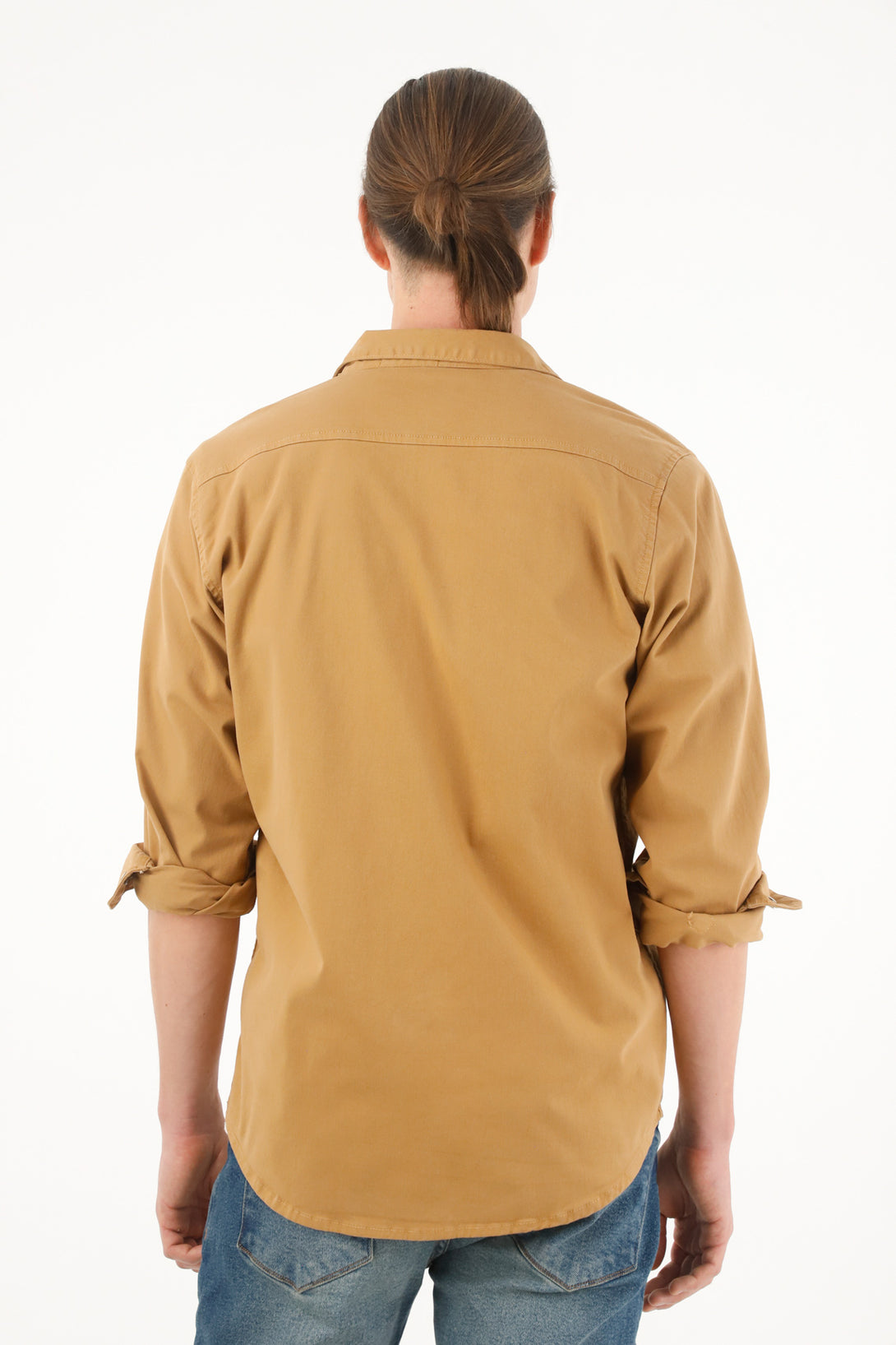 Men's long sleeve brown shirt