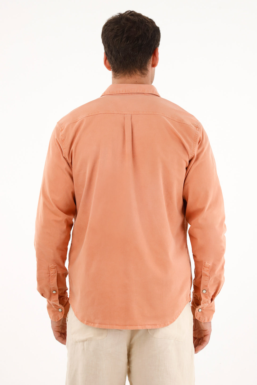 Men's Long Sleeve Orange Shirt