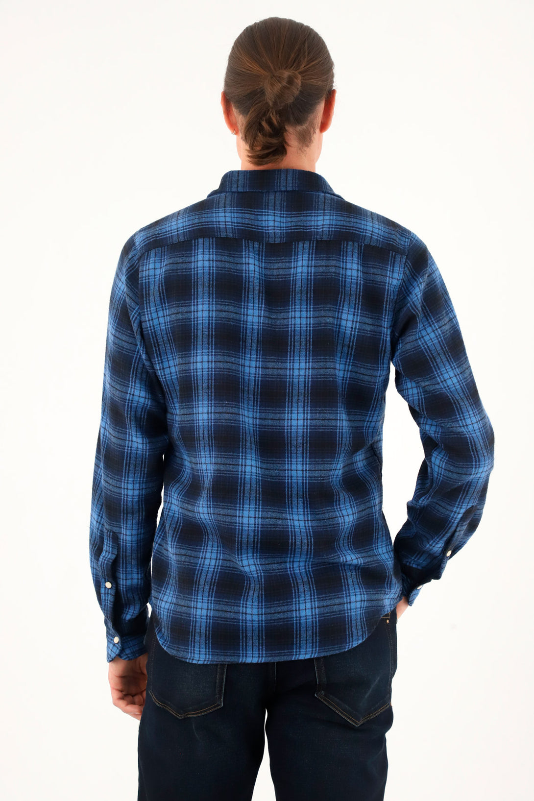 Men's Blue Plaid Flannel Shirt