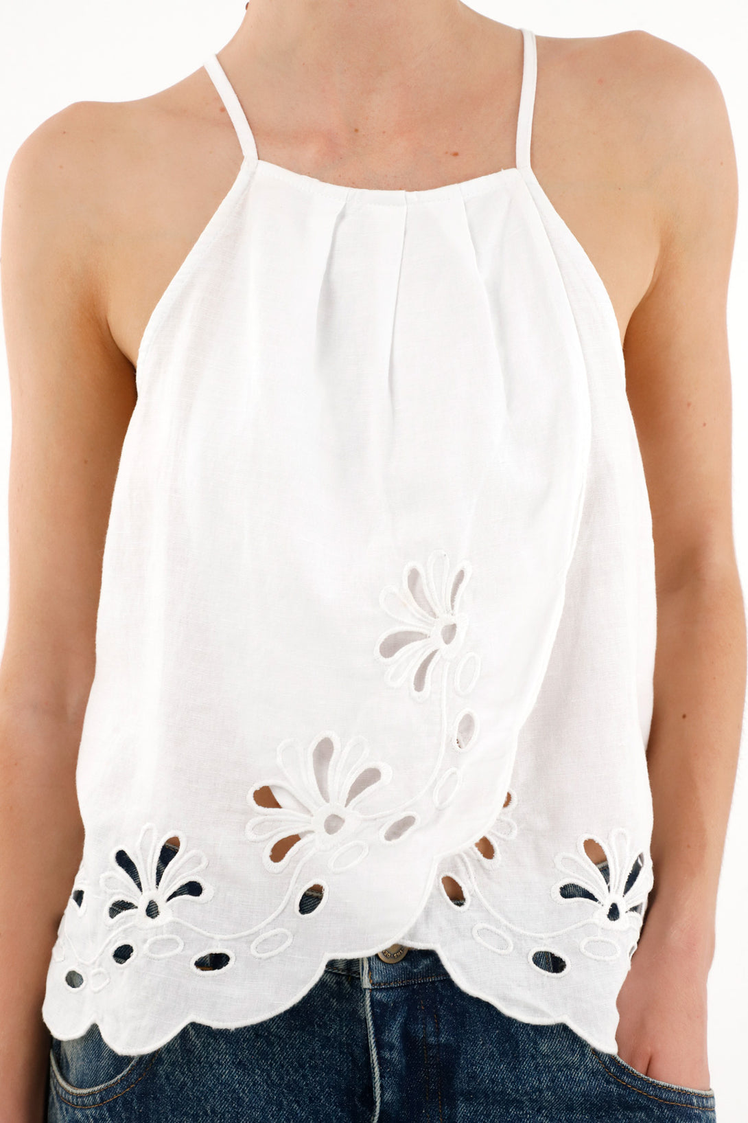 Women's White Halter Neck Shirt