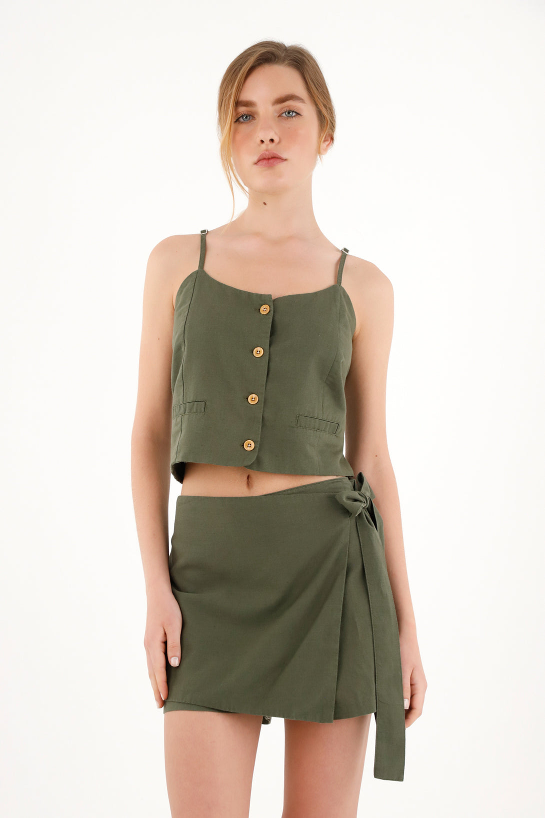 Women's Green Strappy Top