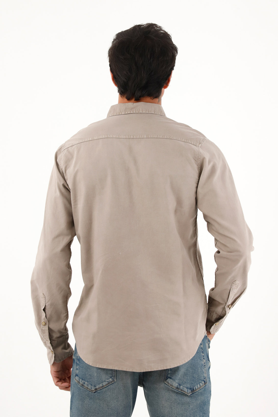 Men's Brown Long Sleeve Oxford Shirt