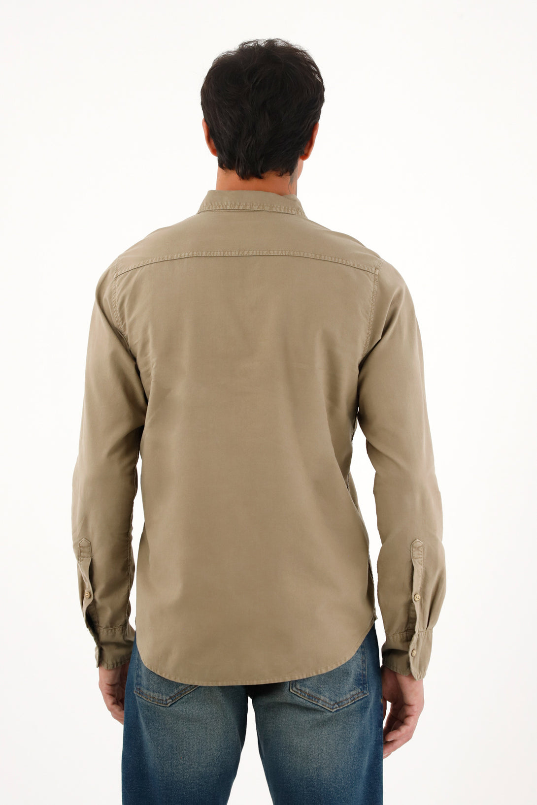 Men's Long Sleeve Brown Oxford Shirt