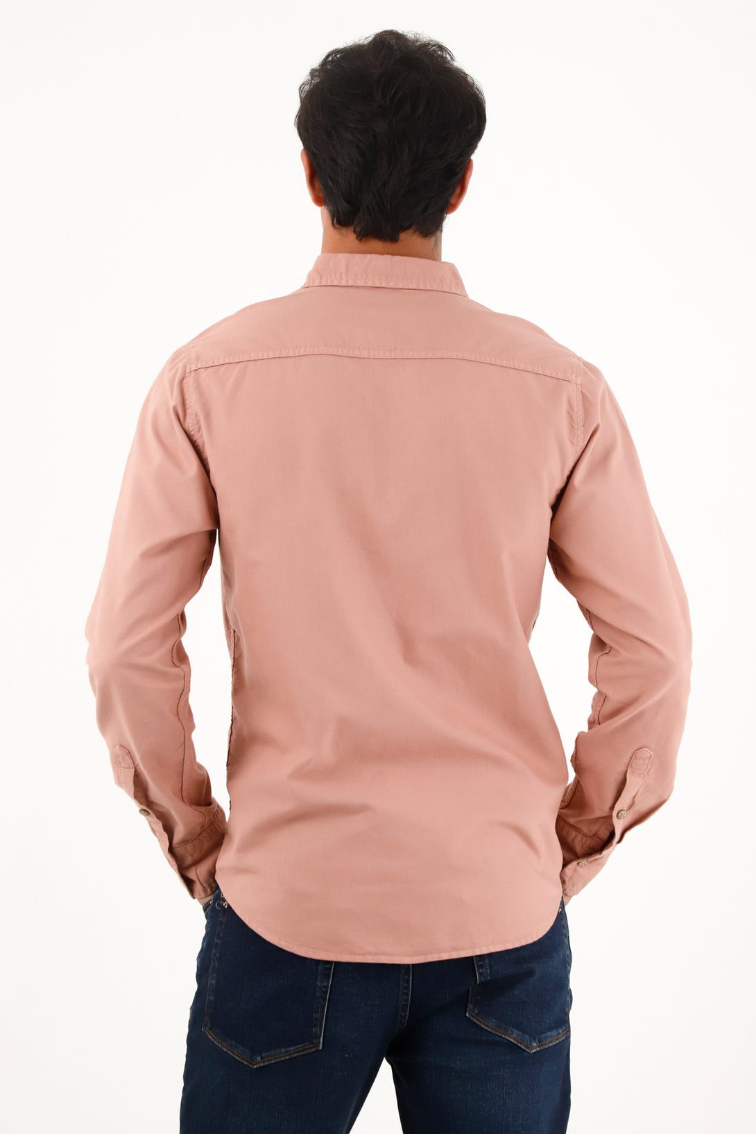 Men's Pink Long Sleeve Oxford Shirt