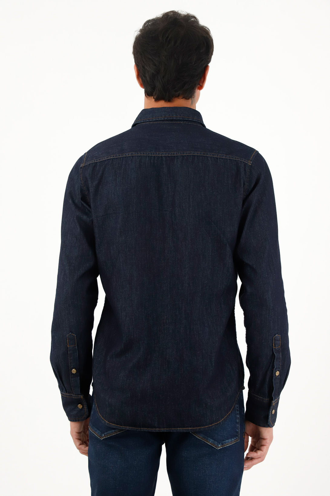 Men's lightweight indigo long sleeve blue shirt