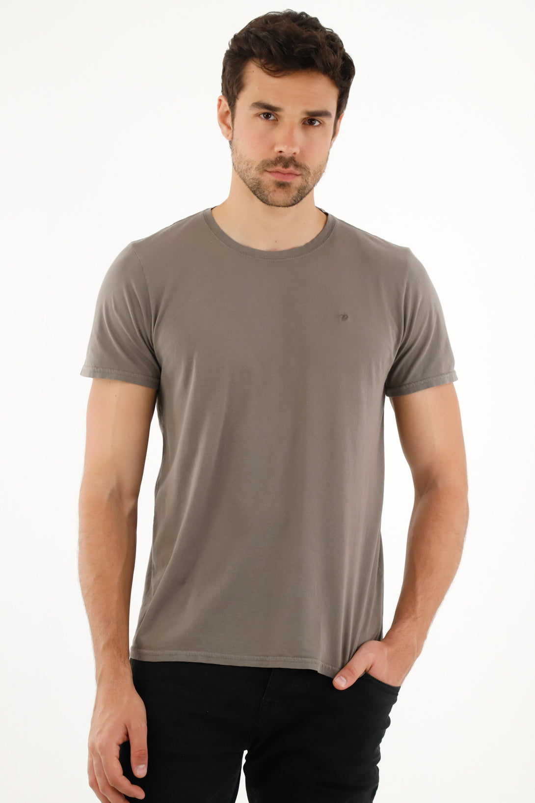 Men's Gray Crew Neck Tee