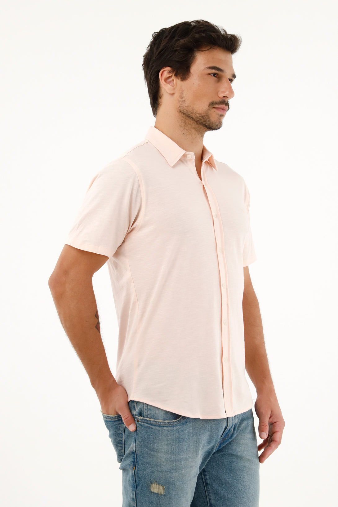 Men's 100% Cotton Pink T-Shirt