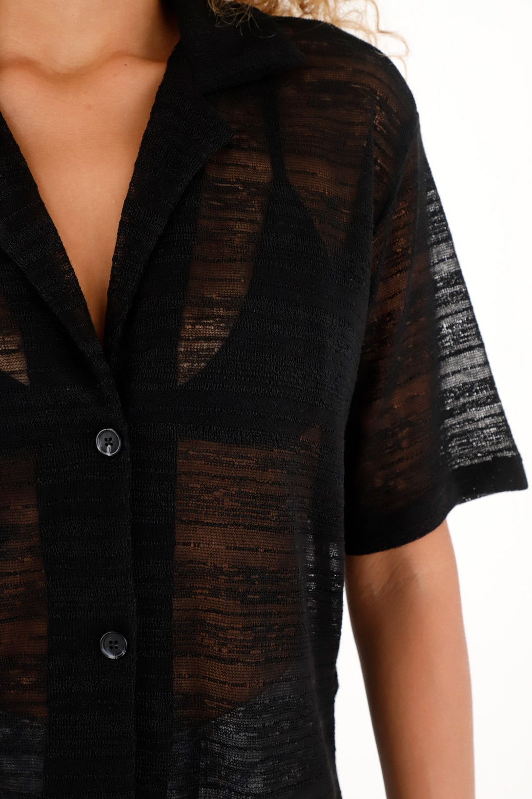 Women's Black Sheer Shirt