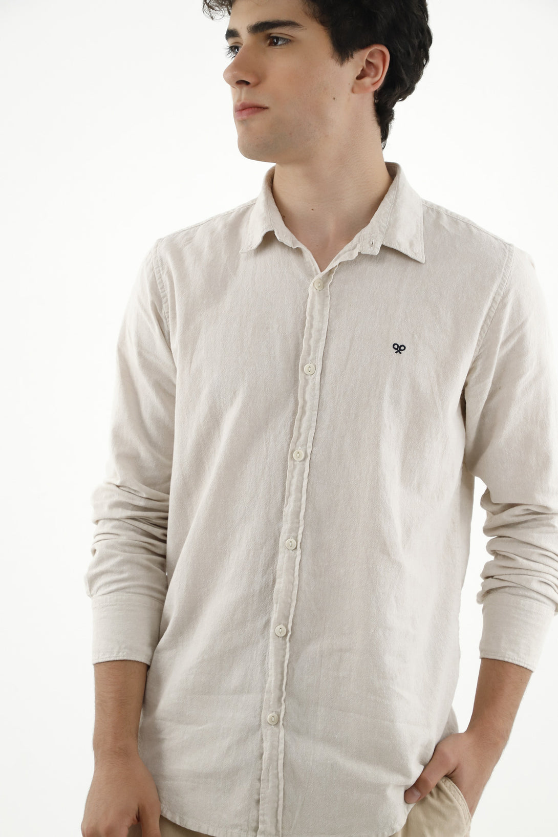 Men's Ecru Linen Shirt