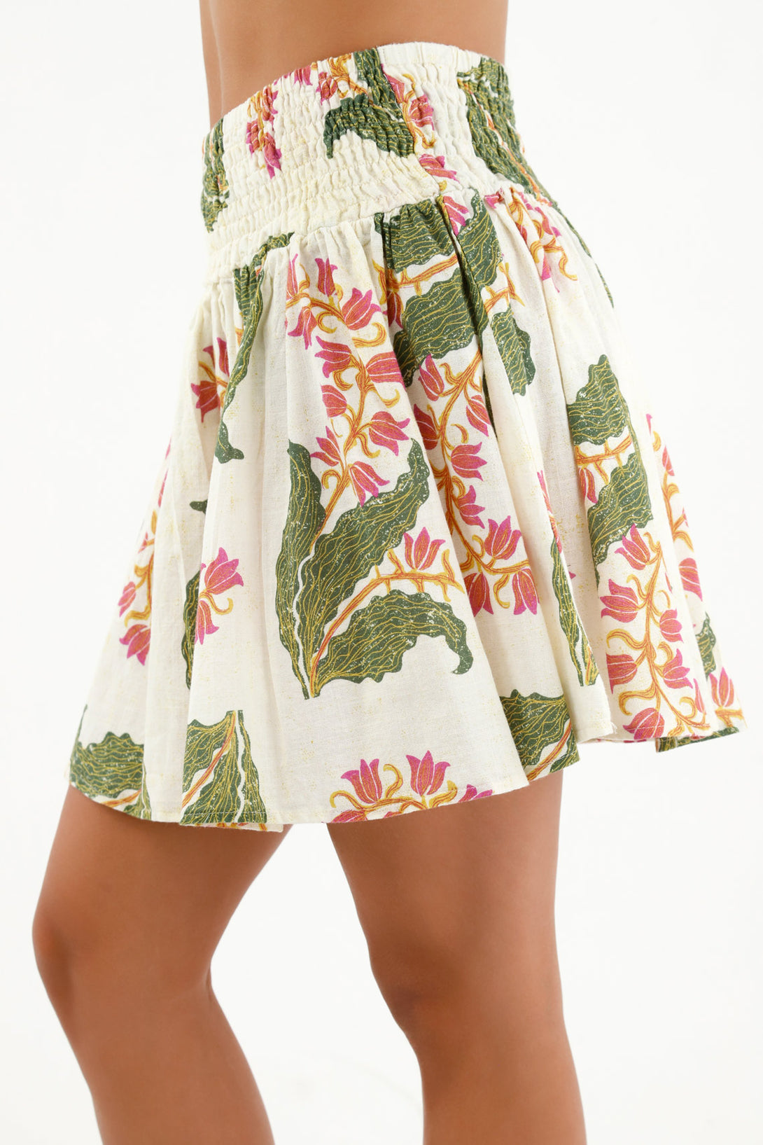 Women's Smocked Waist Printed Skirt