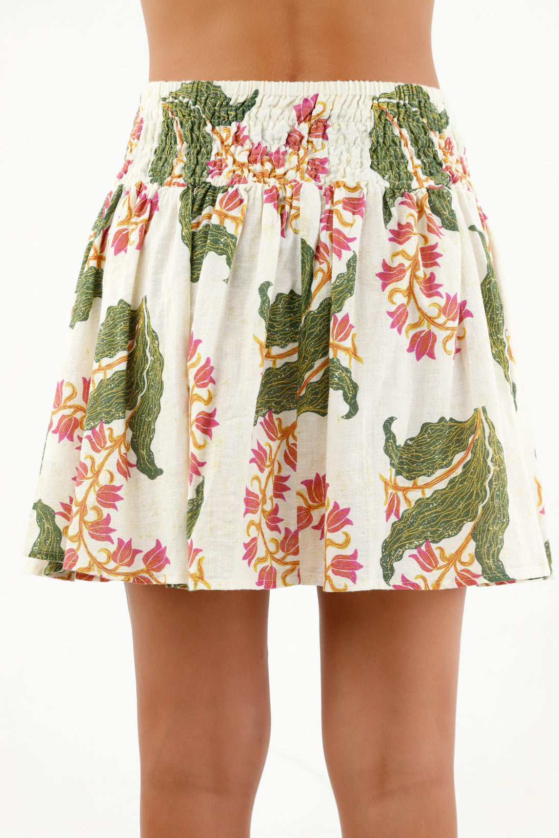 Women's Smocked Waist Printed Skirt