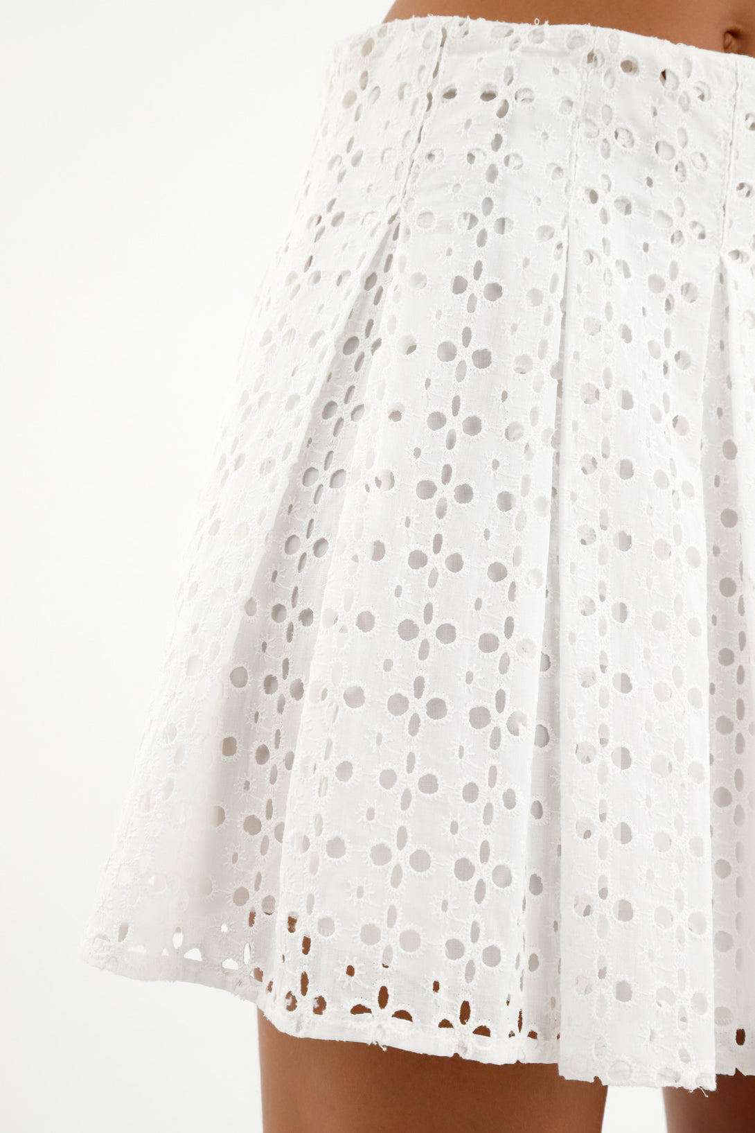 Women's White Eyelet Skirt