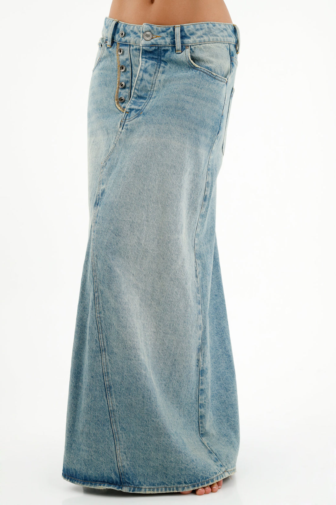 Women's Blue Long Denim Skirt