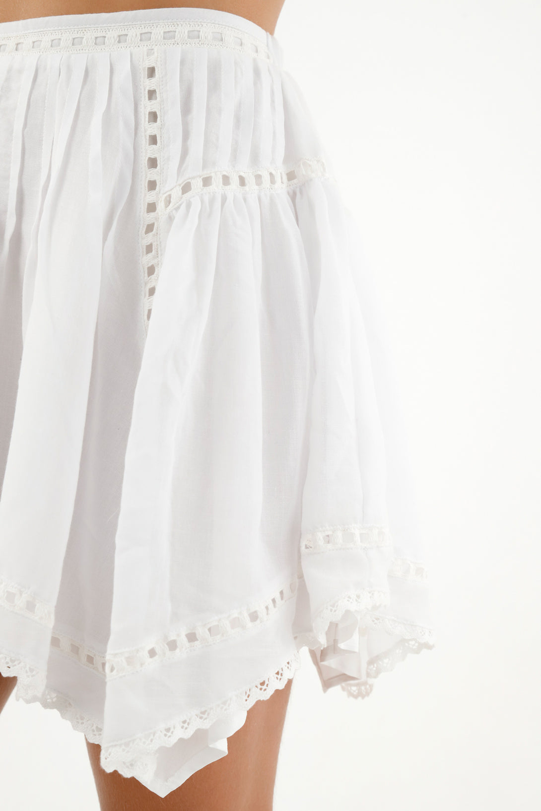 Women's White Asymmetric Skirt