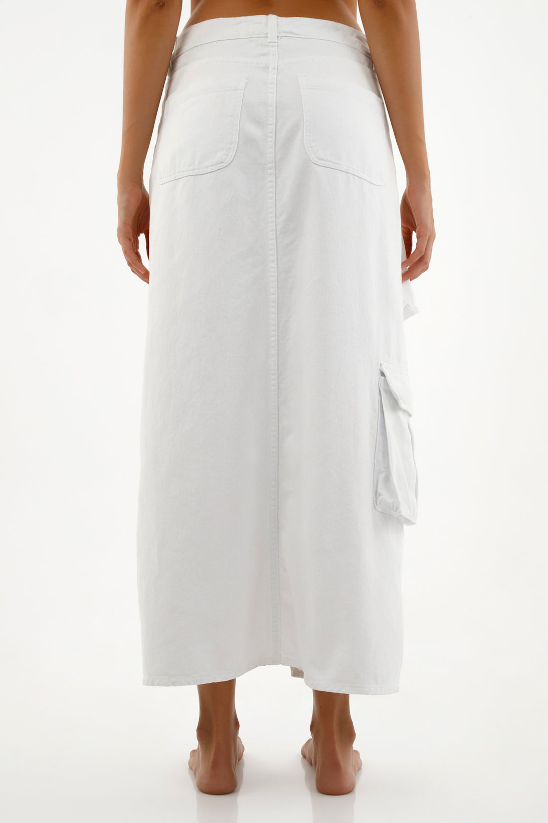 Women's White Button Skirt