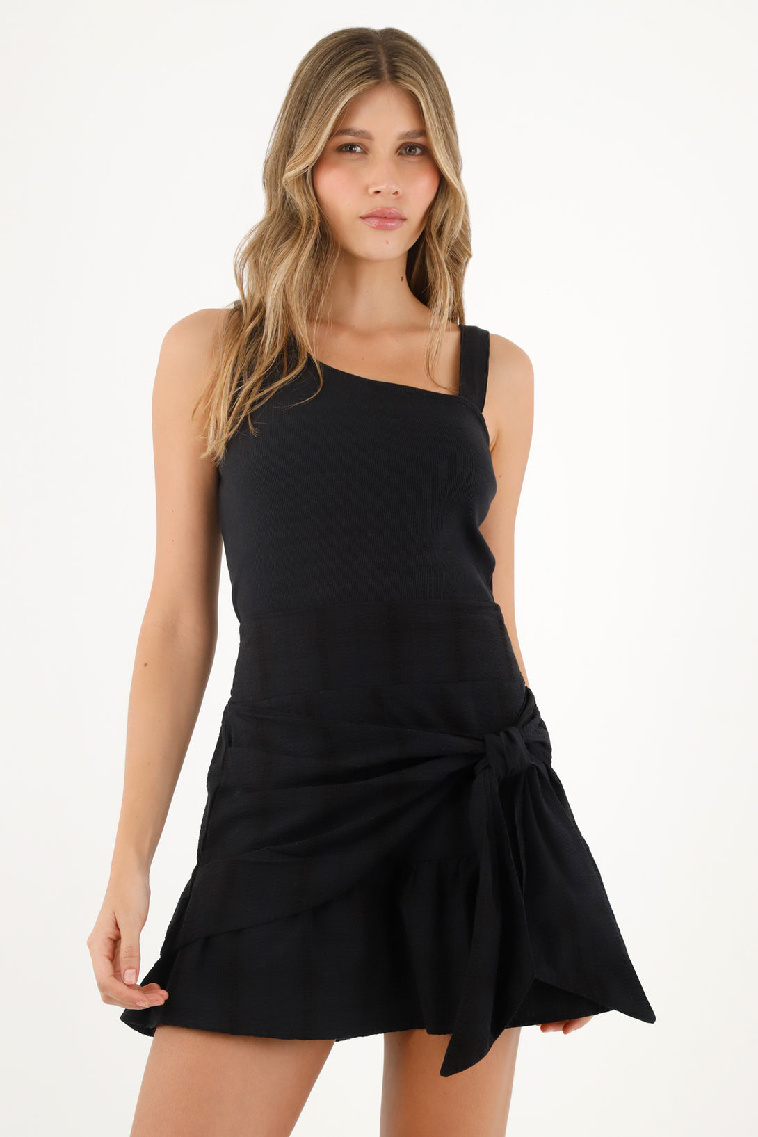 Women's Black Ruffle Hem Skirt