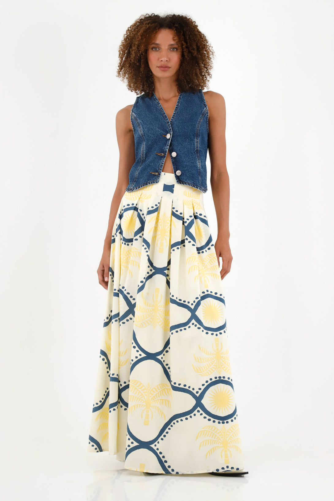 Women's Printed Poplin Skirt