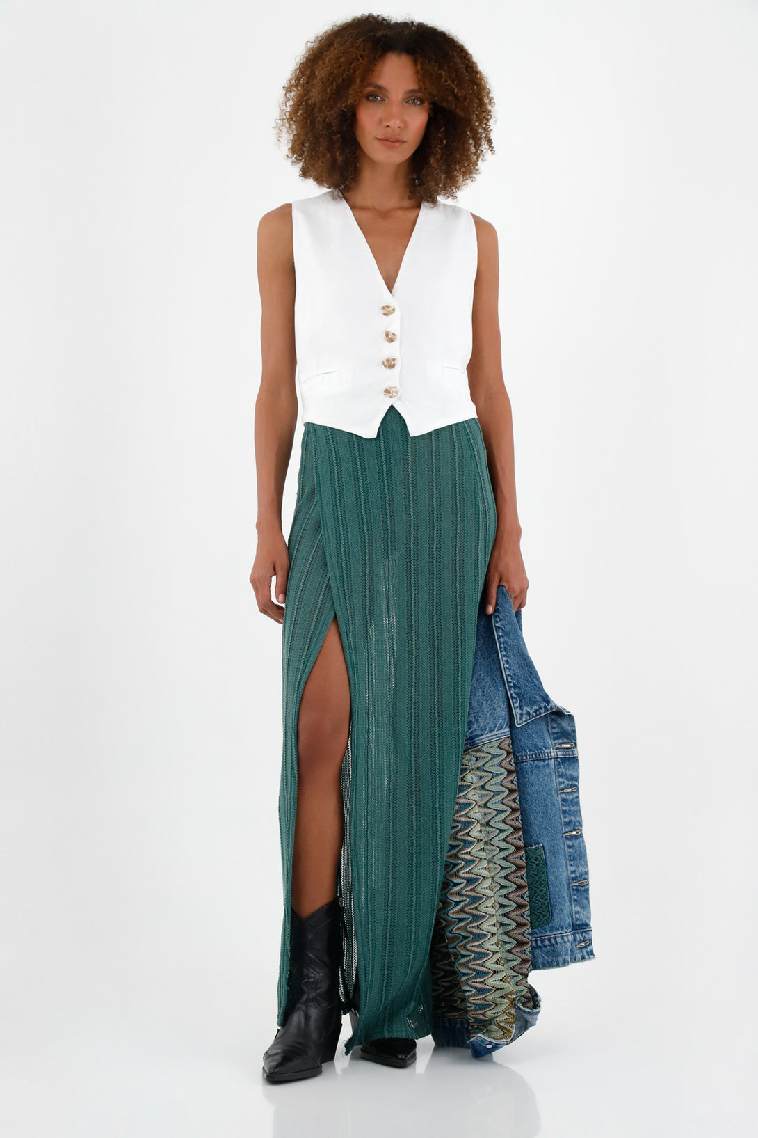 Women's Green Wrap Skirt