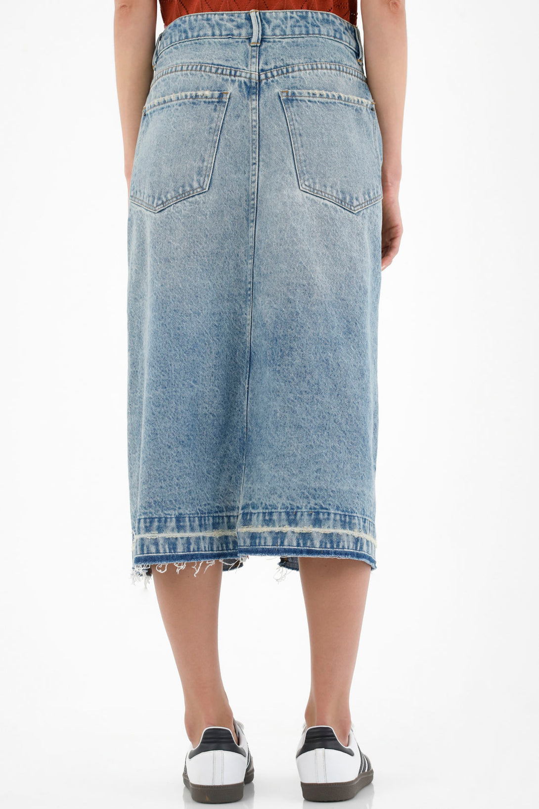 Women's Blue Denim Midi Skirt