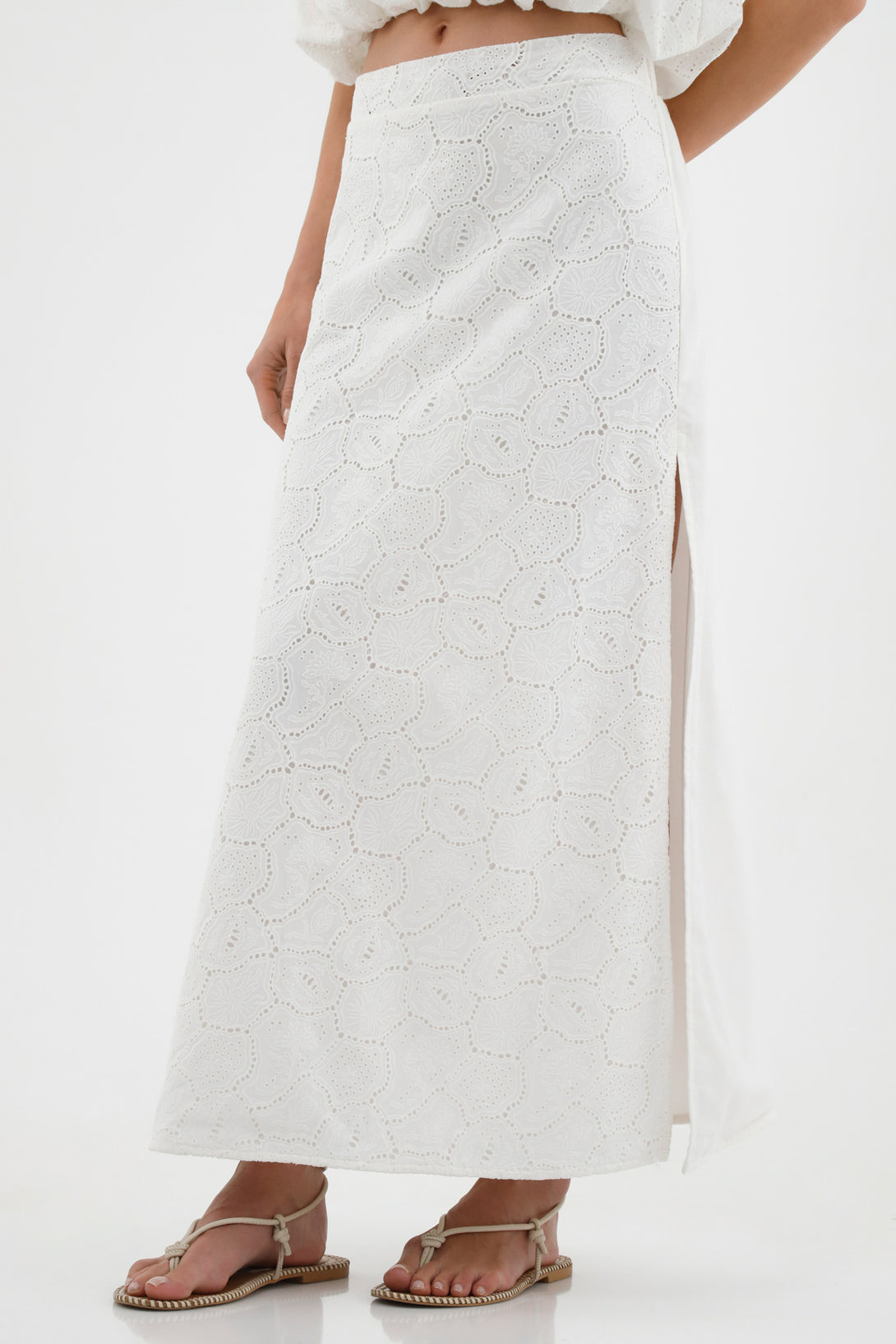 Women's White Eyelet Skirt