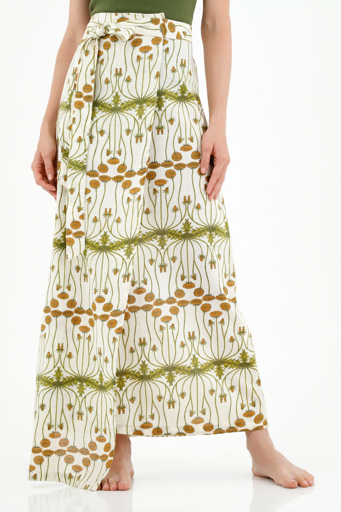 Women's Printed Skirt with Waist Adjustment