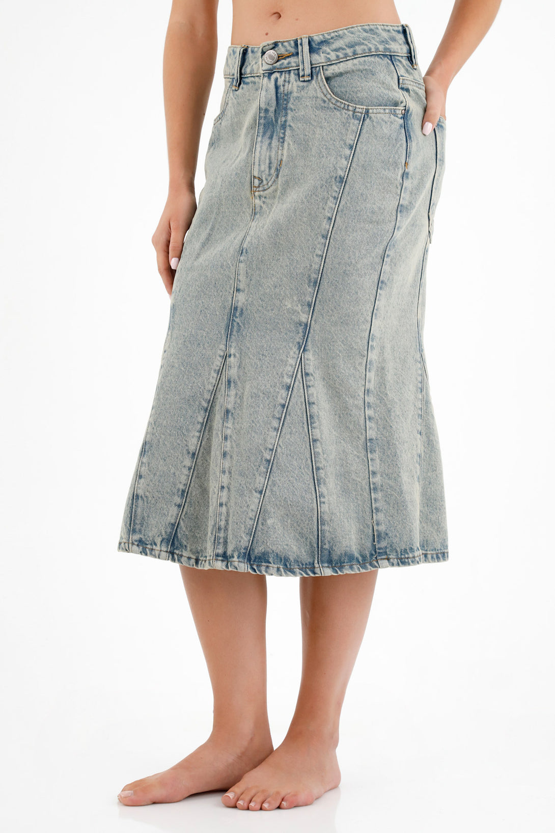 Women's Blue Mermaid Cut Skirt