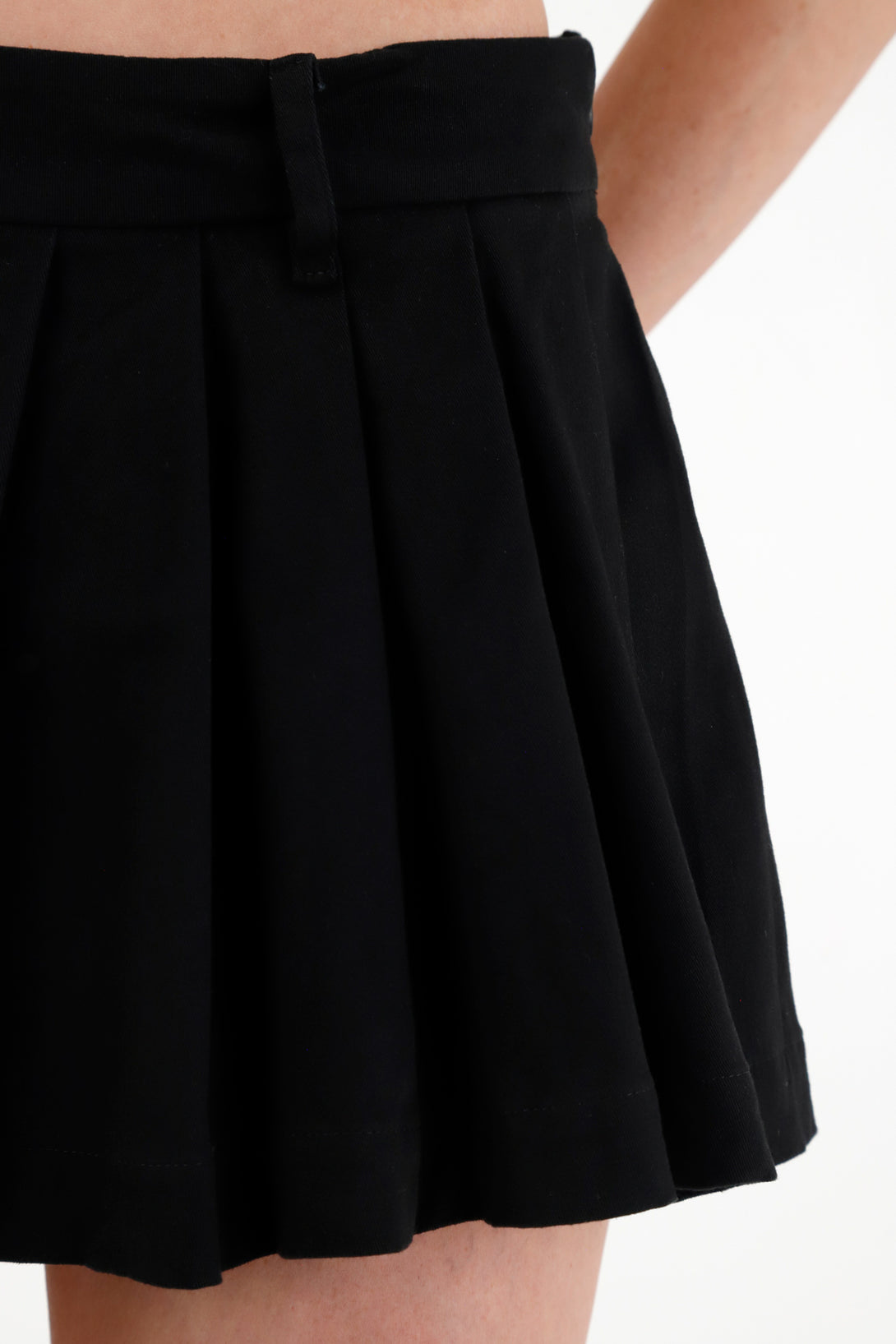 Women's Black Skort with Pleats