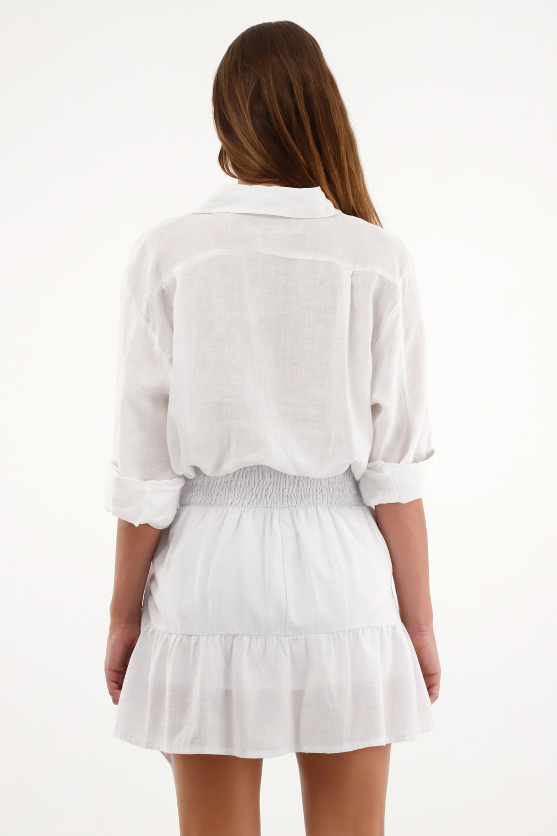 Women's White Skirt with Front Tie Detail