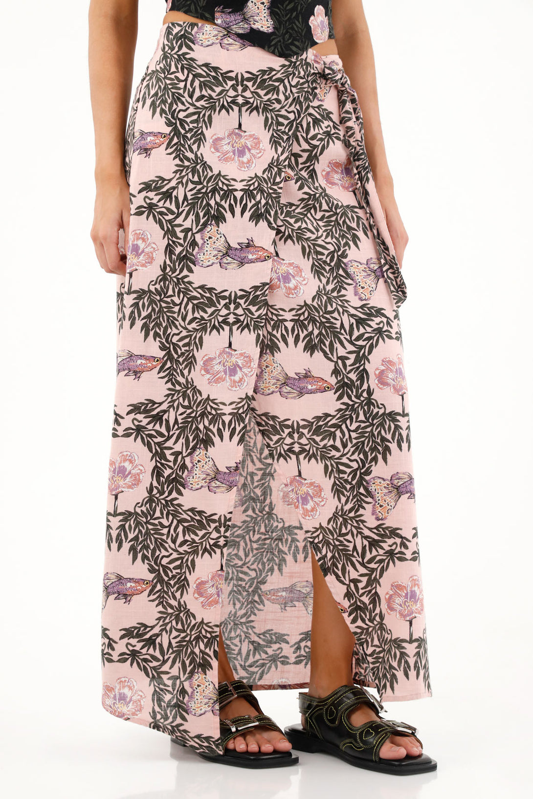 Women's Fish Print Wrap Skirt